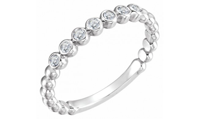 14K White 1/8 CTW Diamond Stackable Ring