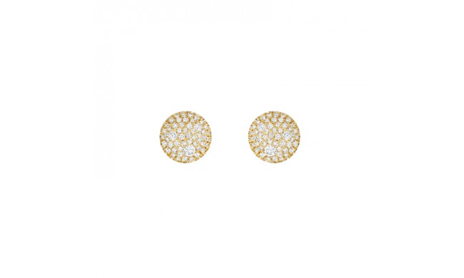 Henri Daussi 14k Yellow Gold Diamond Stud Earrings