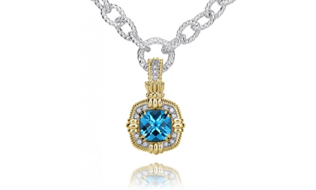 Vahan 14k Gold & Sterling Silver London Blue Topaz Pendant