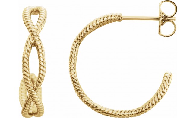 14K Yellow 20x4 mm Rope Hoop Earrings