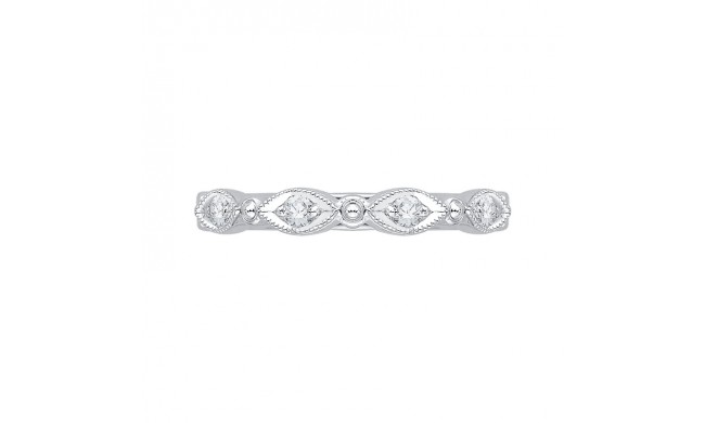 Shah Luxury 14K White Gold Round Diamond Eternity Wedding Band