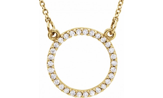 14K Yellow 1/8 CTW Diamond 16 Necklace