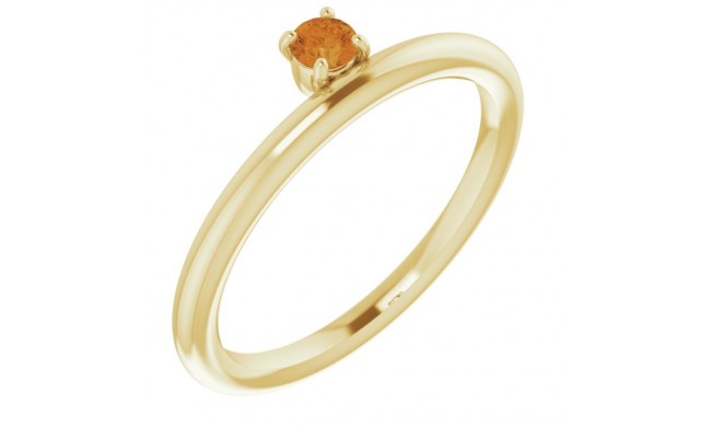14K Yellow Citrine Stackable Ring