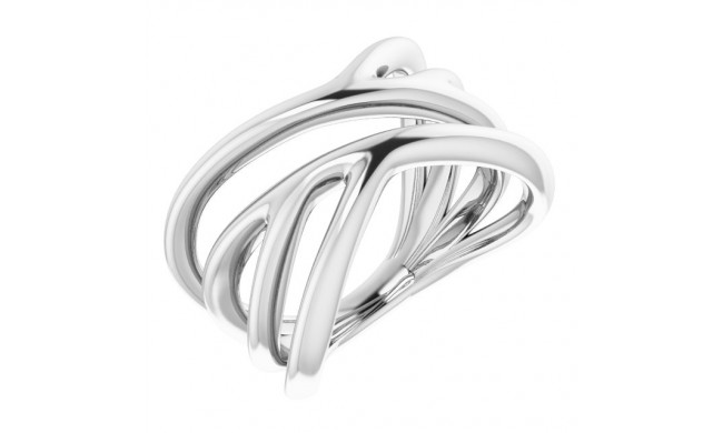 14K White Negative Space Ring