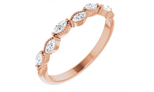 14K Rose 1/3 CTW Diamond Anniversary Band