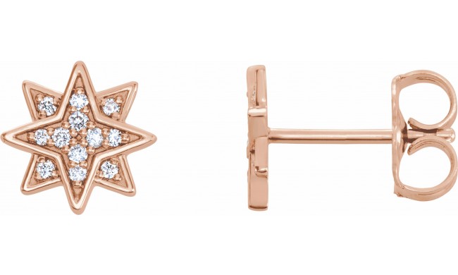 14K Rose .08 CTW Diamond Star Earrings