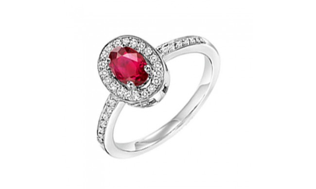 Gems One 14Kt White Gold Diamond (1/5Ctw) & Ruby (5/8 Ctw) Ring