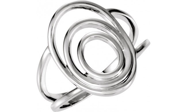 14K White 17.8 mm Freeform Ring