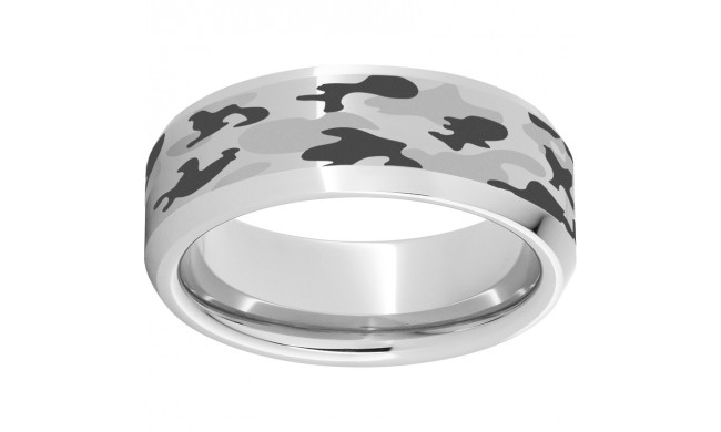 Serinium Beveled Edge Band with Camo Laser Engraving