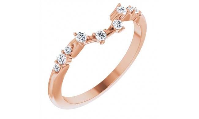 14K Rose 1/6 CTW Diamond Matching Band