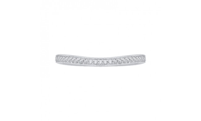Shah Luxury 14K White Gold Round Diamond Wedding Band