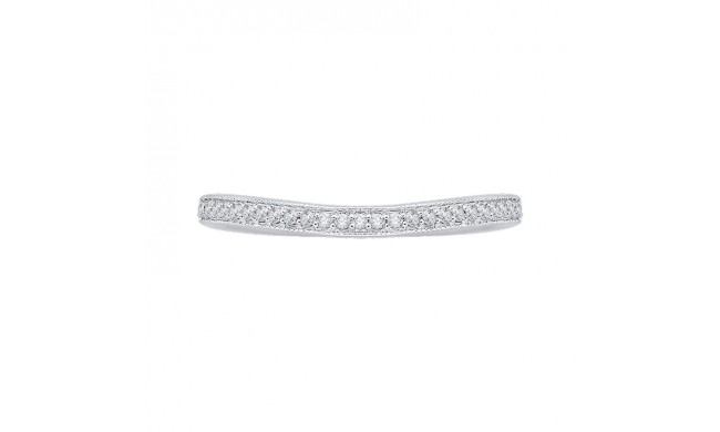 Shah Luxury 14K White Gold Round Diamond Wedding Band