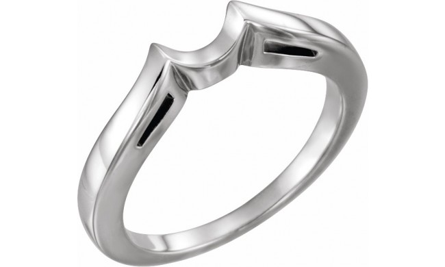 14K White Band for 7.4 mm Round Ring