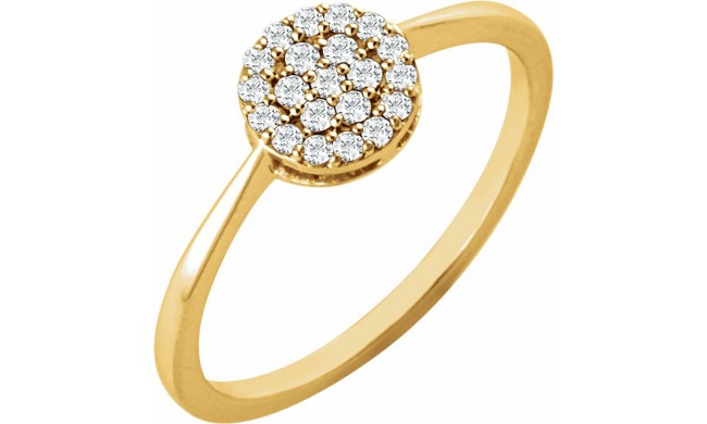 14K Yellow 1/5 CTW Diamond Cluster Ring