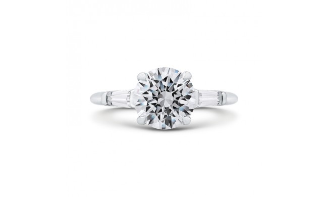 Shah Luxury 14K White Gold Round Diamond Classic Engagement Ring (Semi-Mount)