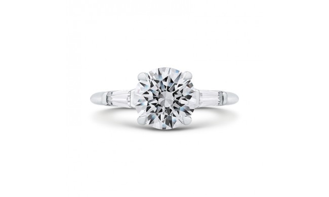 Shah Luxury 14K White Gold Round Diamond Classic Engagement Ring (Semi-Mount)