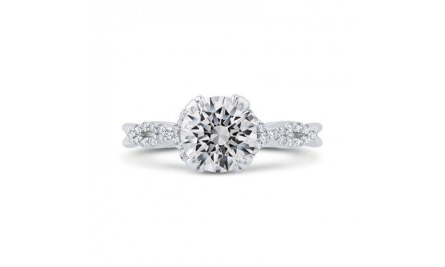 Shah Luxury 14K White Gold Diamond Engagement Ring (Semi-Mount)