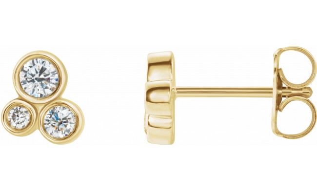 14K Yellow 1/5 CTW Diamond Geometric Cluster Earrings