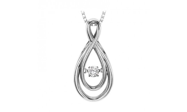 Gems One Silver (SLV 995) Diamond Rhythm Of Love Neckwear Pendant   - 1/8 ctw