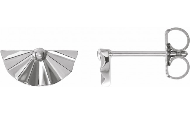 14K White Geometric Earrings