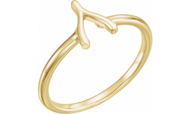 14K Yellow Wishbone Ring