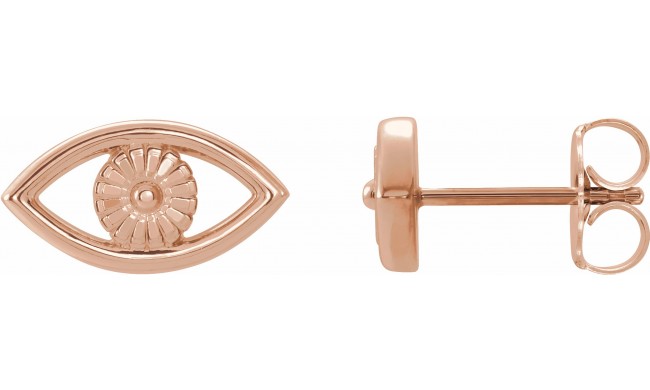 14K Rose Evil Eye Earrings
