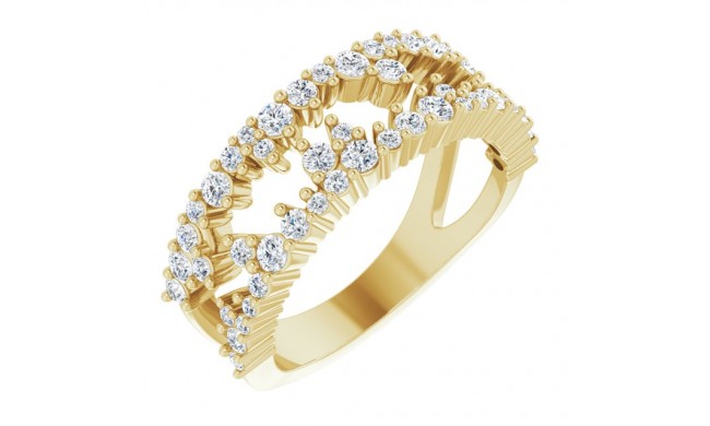 14K Yellow 3/4 CTW Diamond Negative Space Ring