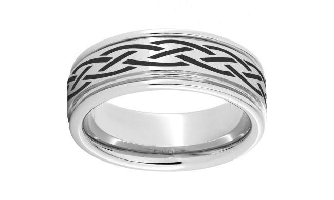 Serinium Rounded Edge Band with a Braid Laser Engraving