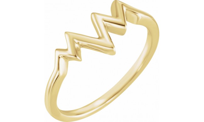 14K Yellow Heartbeat Ring