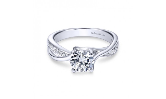 Gabriel & Co. 14k White Gold Contemporary Bypass Engagement Ring