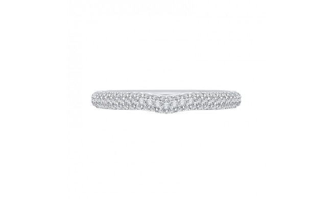 Shah Luxury 14K White Gold Round Diamond Wedding Band