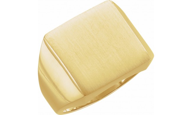 14K Yellow 16 mm Square Signet Ring