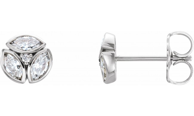 14K White 1/2 CTW Diamond Earrings