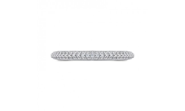 Shah Luxury 14K White Gold Round Diamond Wedding Band