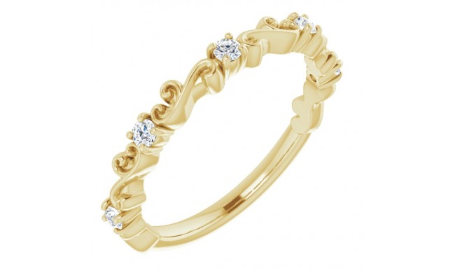 14K Yellow 1/6 CTW Diamond Sculptural-Inspired Anniversary Band