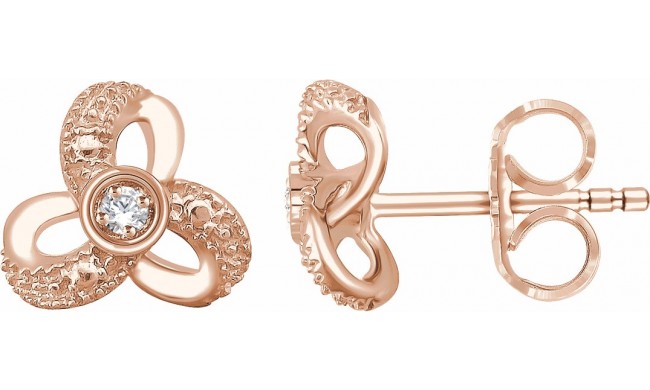 14K Rose 1/6 CTW Diamond Knot Earrings