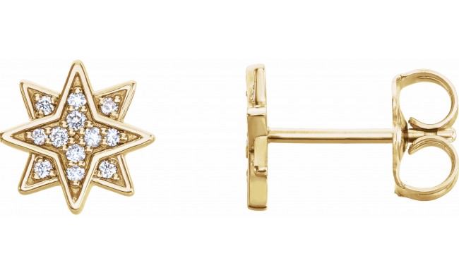 14K Yellow .08 CTW Diamond Star Earrings