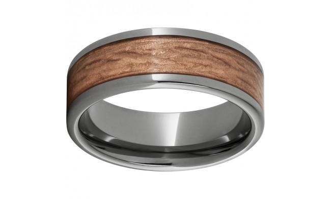 Rugged Tungsten  8mm Pipe Cut Band with Copper Inlay and Bark Finish