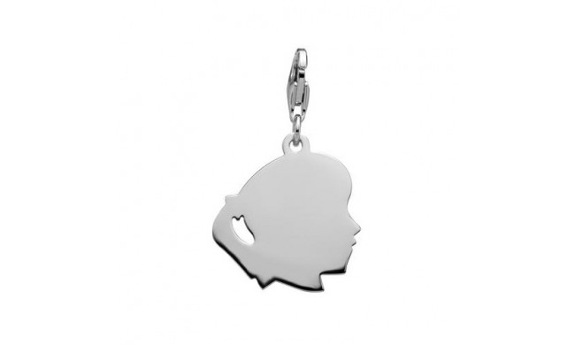 Sterling Silver Girl's Head Bracelet Charm