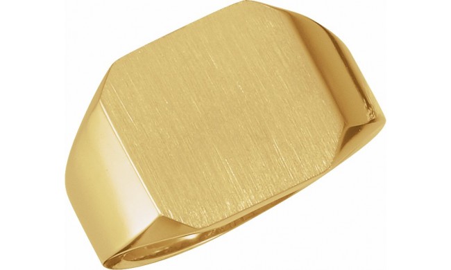 14K Yellow 15 mm Octagon Signet Ring