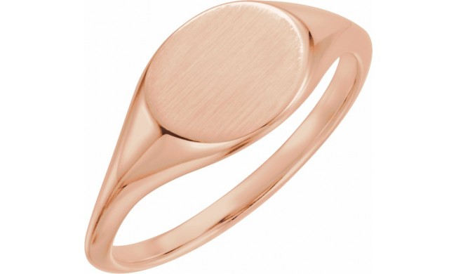 14K Rose 11x9 mm Oval Signet Ring