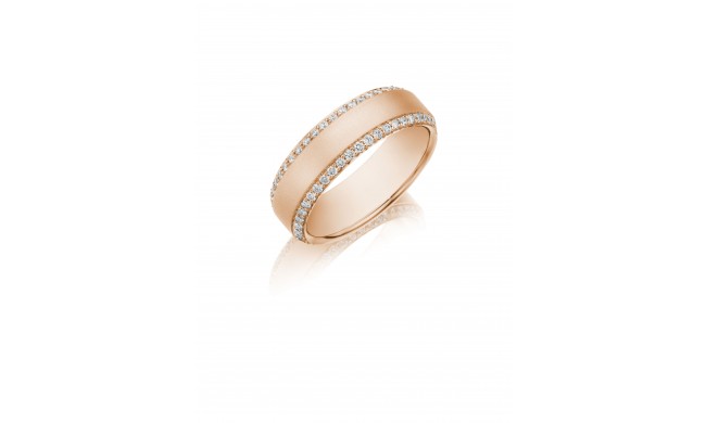 Henri Daussi 7mm Men's Wedding Band MB1 18k Gold Rose 0.95 Ctw.