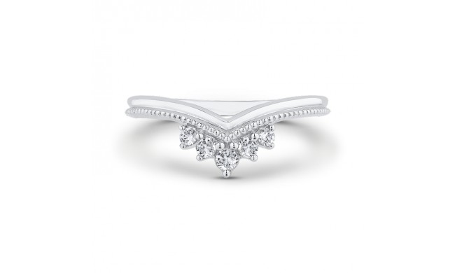 Shah Luxury 14K White Gold Diamond Contour Band