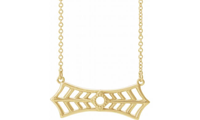 14K Yellow Vintage-Inspired Bar 18 Necklace