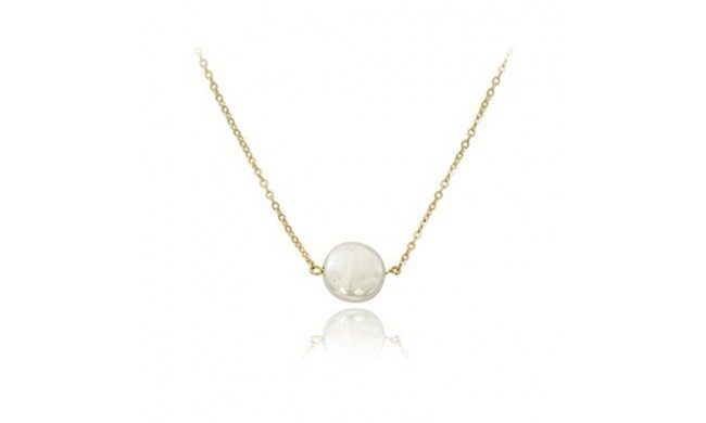 Carla 14k Yellow Gold Coin Pearl Pendant