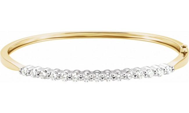 14K Yellow/White 2 1/8 CTW Diamond Bangle 7 Bracelet