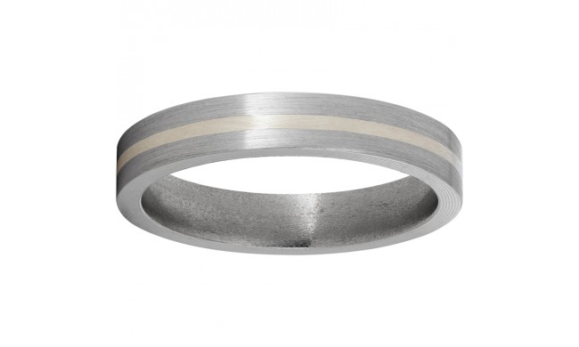 Titanium Flat Band with a 1mm Sterling Silver Inlay and Satin Finish