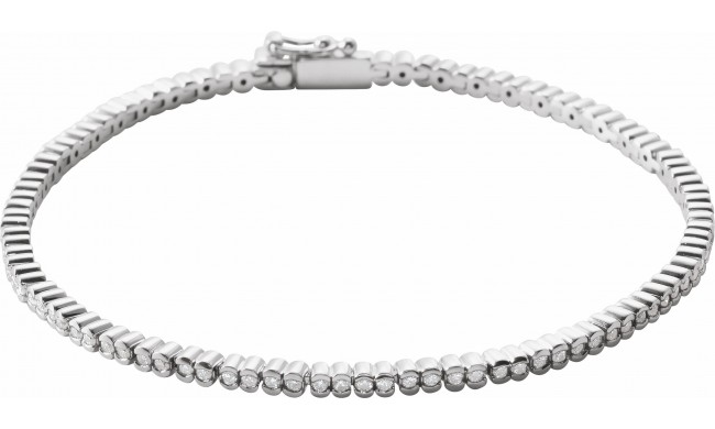 14K White 1 CTW Diamond Line 7 Bracelet