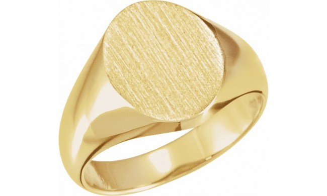 14K Yellow 12x10 mm Oval Signet Ring