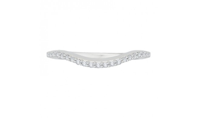 Shah Luxury 14K White Gold Diamond Half Eternity Euro shank Wedding Band